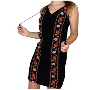 Old Navy sleeveless embroidered boho chic dress womens small bohemian fairy